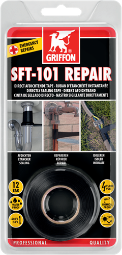 Griffon SFT-101 Repair - reparatietape 25mm x 3m direct afdichtend - Zwart