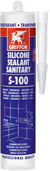 Griffon S-100 SILICONE SANITAIRE - Transparant - waterbestendige siliconenkit voor sanitairafdichtingen - koker 300 ml