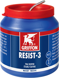 Griffon RESIST-3 - Draadsoldeer Tin/koper 97/3 massief - pot 500g Ø2mm