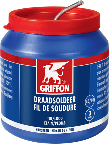 Griffon Draadsoldeer tin/lood 40/60 harskern - pot 500g Ø3mm