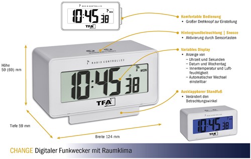 TFA Wekker Digitaal Met Kamerklimaat Change-3