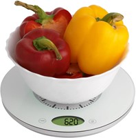 TFA Keukenweegschaal met klok