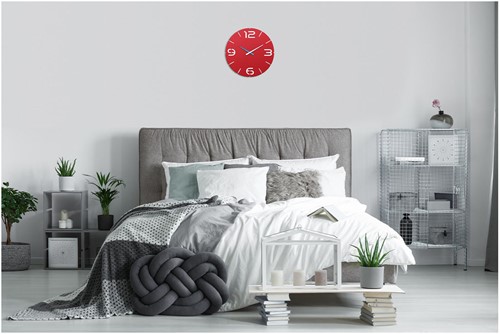 TFA Wandklok Design ''Contour'' Rood-2