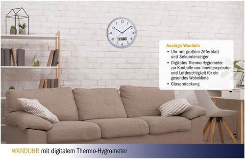 TFA Wandklok Analoog Met Thermometer En Hygrometer-3