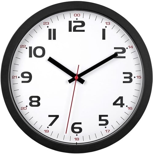 TFA Wandklok Analoog Zwart