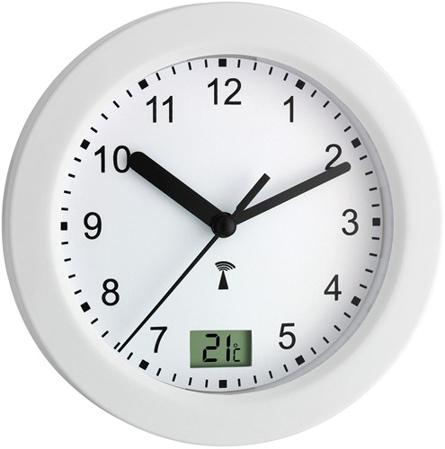 TFA Badkamerklok Analoog Met Thermometer En Zuignappen