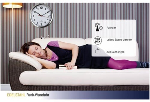 TFA Wandklok Analoog Met RVS Frame-3