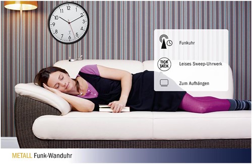 TFA Wandklok Analoog Met Metalen Frame-3