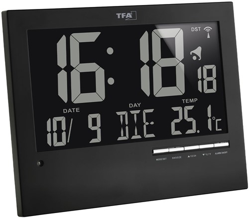 TFA Wandklok Met Automatische Achtergrondverlichting
