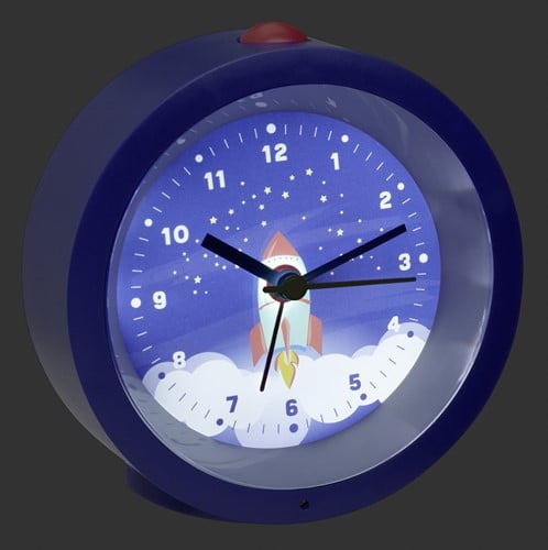 TFA Wekker Kinderwekker met raketmotief - analoog - Blauw-3