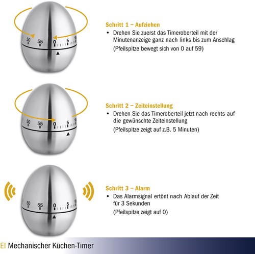 TFA Kookwekker Analoog Ei Craquelé Wit-2