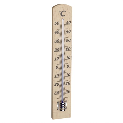 TFA Binnenthermometer analoog van beuken - Natuur - Blister