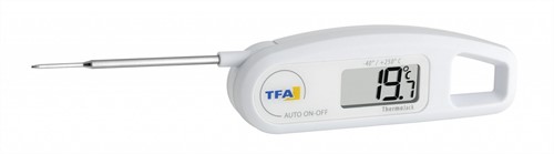 TFA InsteekThermometer Universele Keuken digitaal Thermo Jack'' - opvouwbaar -  HACCP + EN13485 - Wit''