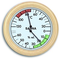 TFA Sauna Thermo-Hygrometer analoog - met houten frame
