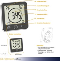 TFA Badkamer / Keukenklok Met Timer-2