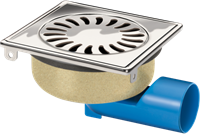 VDB Doucheput RVS + Design Rooster | 146 x 146mm - Draaibare uitl.