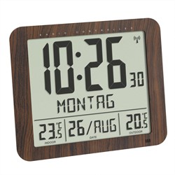 TFA Radioklok Digitaal Met Buiten En Binnen Temperatuur Houten look