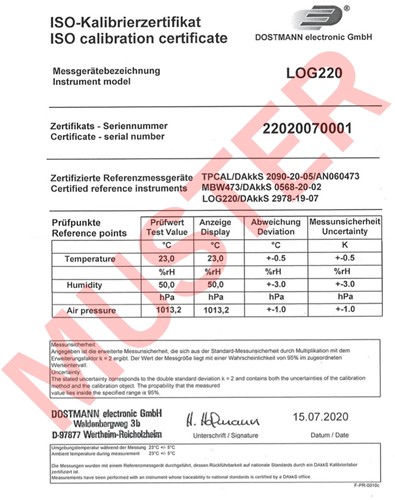 TFA Datalogger voor temperatuur + vochtigheid + luchtdruk LOG220'' - met certificaat''-2
