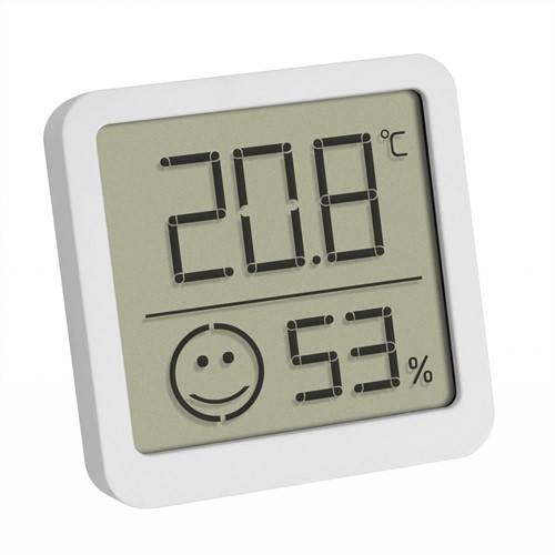 Digitale thermo-hygrometer met comfortzone wit