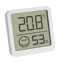 Digitale thermo-hygrometer met comfortzone wit - 4 stuks