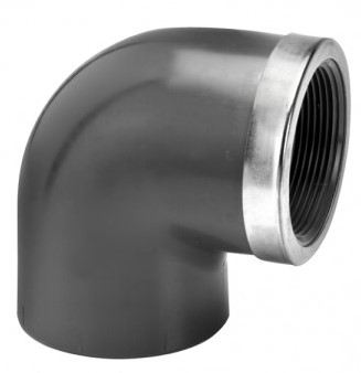 VDL PVC Knie 90° met verst. rand