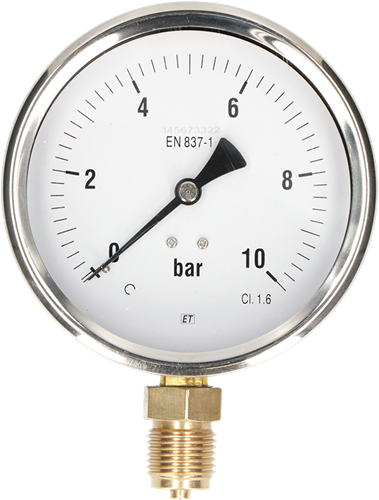 Manometer 7011 100 MM Onderaansluiting