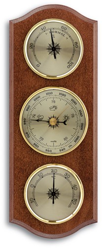 TFA Weerstation analoog - walnoot kleur