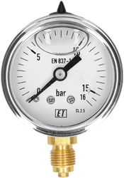 Manometer 7211 40 MM 0-25 Bar Onderaansluiting