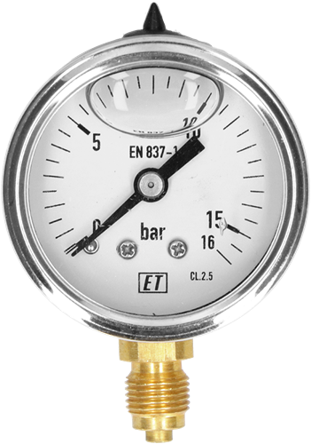 Manometer 7211 40 MM 0-25 Bar Onderaansluiting