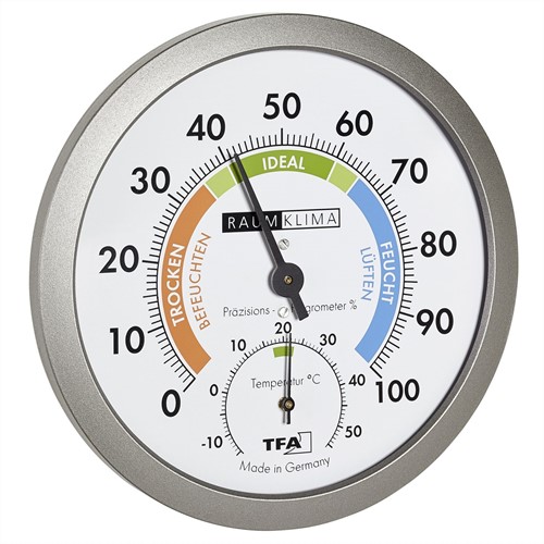 TFA Thermometer / Hygrometer analoog - gekleurde comfortzone