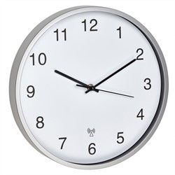 TFA Wandklok Analoog Zilver