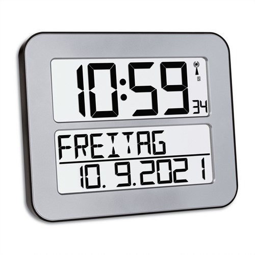 TFA Klok Digitaal ''TimeLine Max'' Grijs