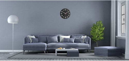 TFA Wandklok Analoog Zwart-3