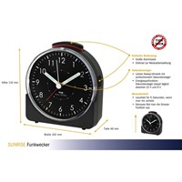 TFA Wekker Analoog Sunrise Zwart-2