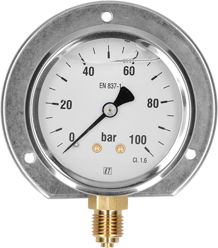 Manometer 7212 63 MM 0-16 Bar Onderaansluiting Frontring