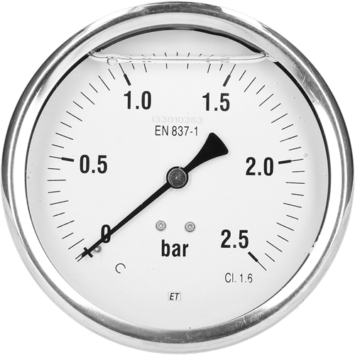 Manometer 7214 100 MM 0-25 Bar 1/2'' Achteraansluiting