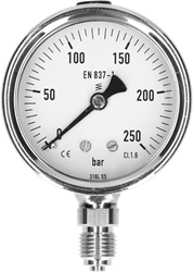 Manometer 7221 63 MM Onderaansluiting