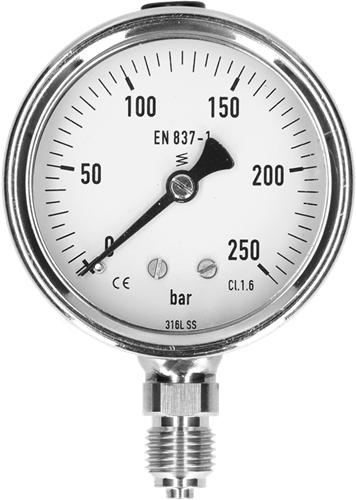 Manometer 7221 63 MM Onderaansluiting