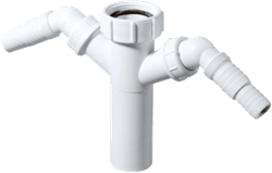 Mcalpine T-stuk Voor Wasmachineafvoer 1 1/2" Met 2 Slangtules