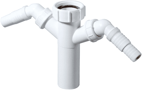 Mcalpine T-stuk Voor Wasmachineafvoer 1 1/2" Met 2 Slangtules