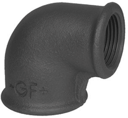 GF knie 90º type 90 zwart binnendraad