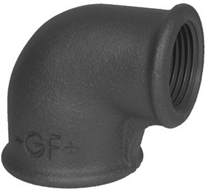 GF knie 90º type 90 zwart binnendraad