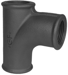 GF T-stuk gebogen type 131 zwart binnendraad