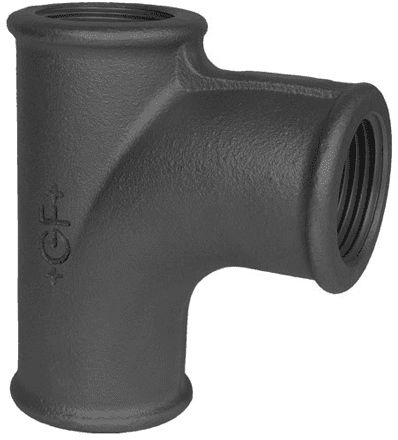 GF T-stuk gebogen type 131 zwart binnendraad