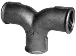 GF T-stuk dubbel gebogen type 132 zwart binnendraad