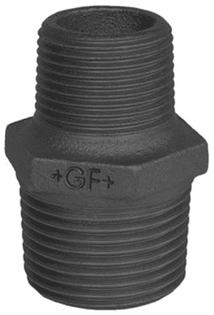 GF verloopnippel type 245 zwart buitendraad