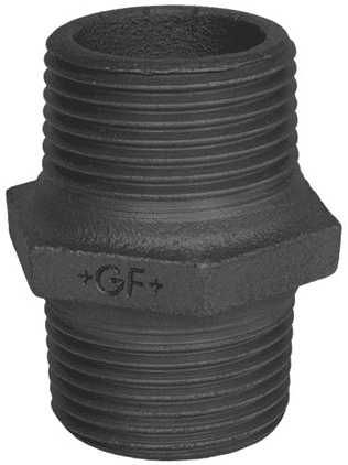 GF dubbele nippel type 280 zwart buitendraad