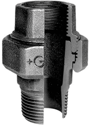 GF 3/3 koppeling type 341 zwart binnendraad x buitendraad