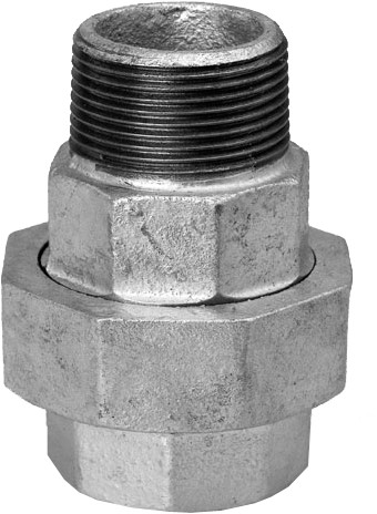 Koppeling type 341 gegalvaniseerd binnendraad x buitendraad