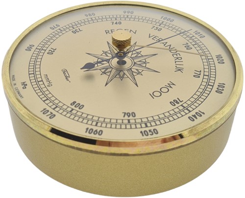 Hygrometer 112 MM 100-0-100% Chroom in Met Flens Diameter 124